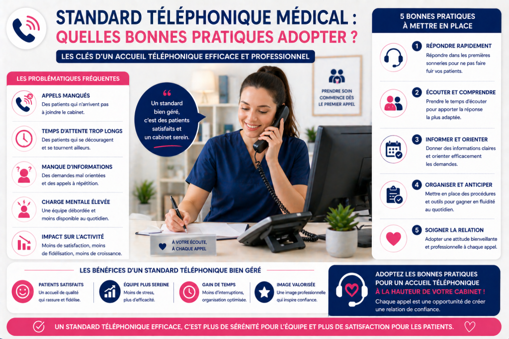 accueil téléphonique de qualité pour fidéliser les patients dans un cabinet médical