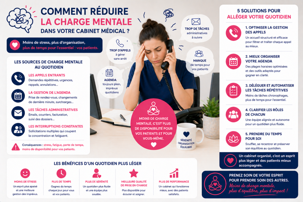 réduire la charge mentale dans un cabinet médical grâce à une meilleure organisation des appels