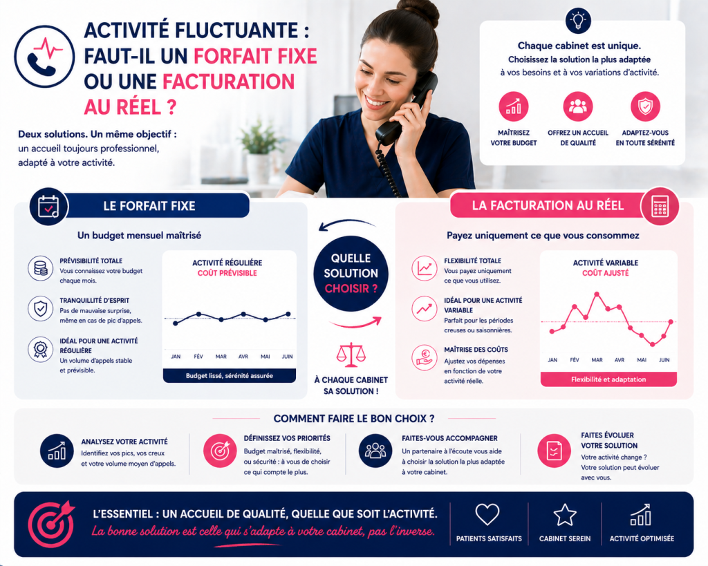 activité fluctuante dans un cabinet médical faut il un forfait fixe ou une facturation au réel