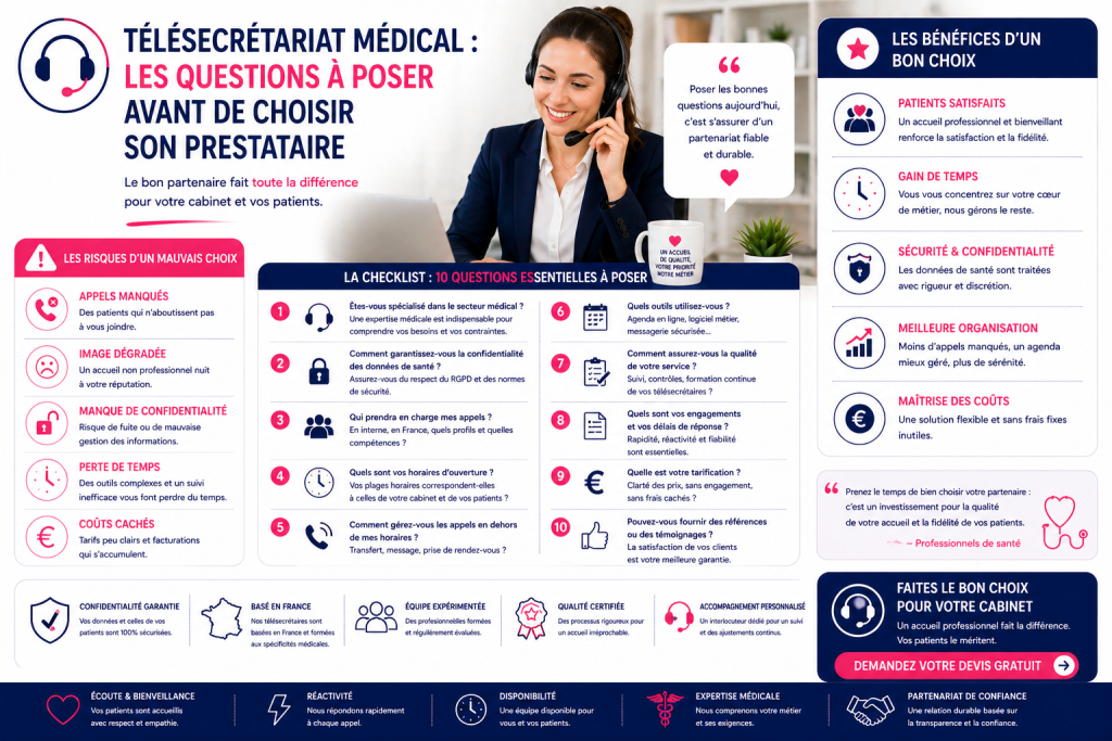 les questions à poser avant de choisir son télésecrétariat médical