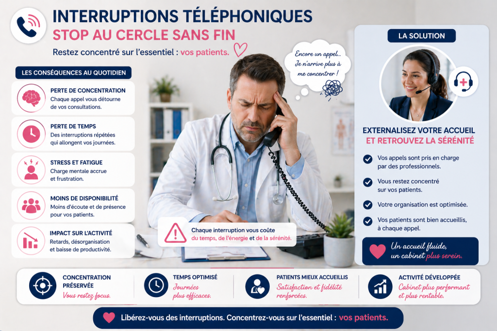 réduire les interruptions téléphoniques dans un cabinet médical grâce au télésecrétariat