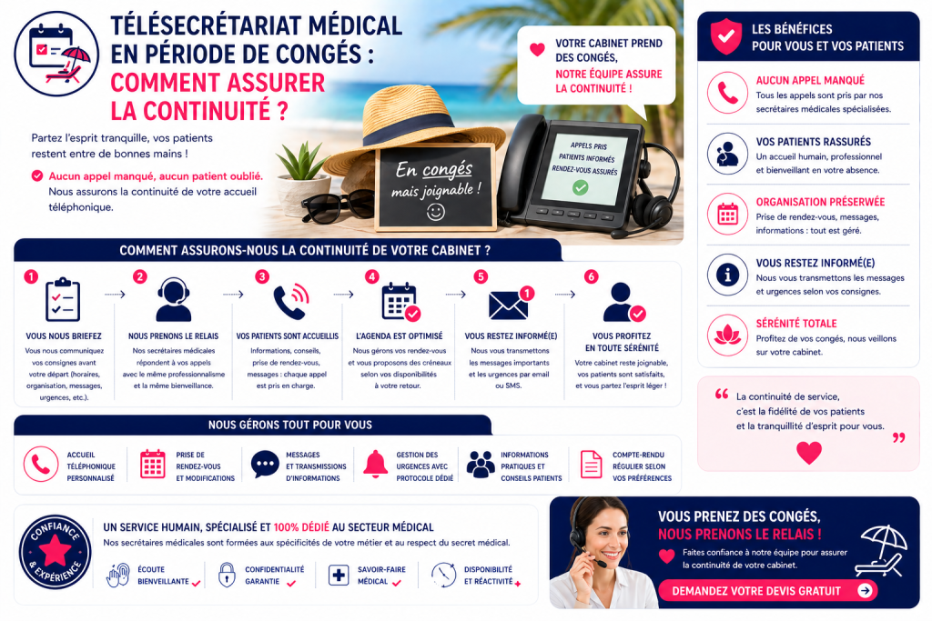 télésecrétariat médical en période de congés pour assurer la continuité