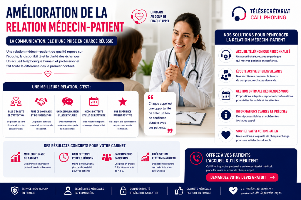 amelioration relation médecin patient accueil téléphonique cabinet medical télésecrétariat Var PACA France
