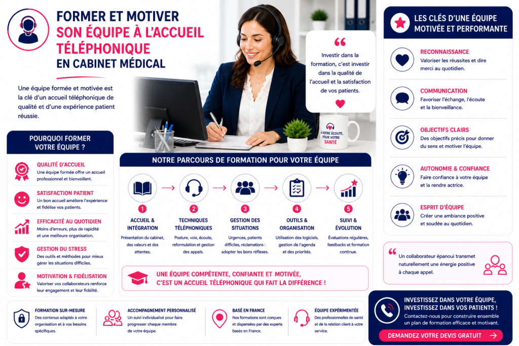 formation équipe accueil téléphonique cabinet medical télésecrétaire motivation Var PACA France