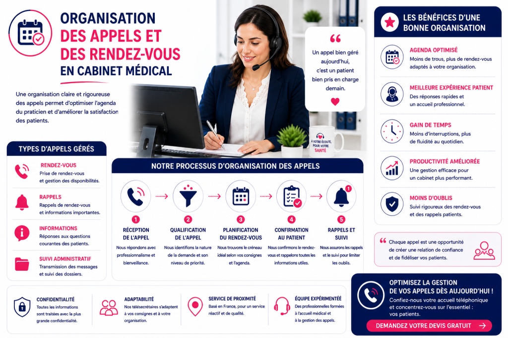 gestion agenda appels cabinet medical télésecrétaire organisation rendez vous Var PACA France