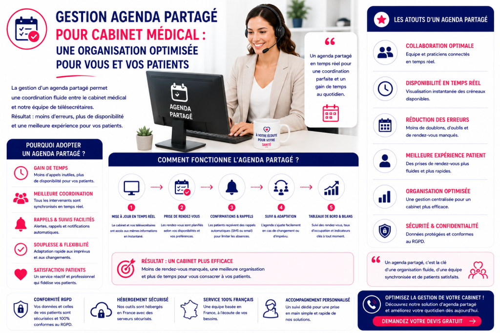 gestion agenda partage cabinet medical télésecrétaire organisation rendez vous Var PACA France
