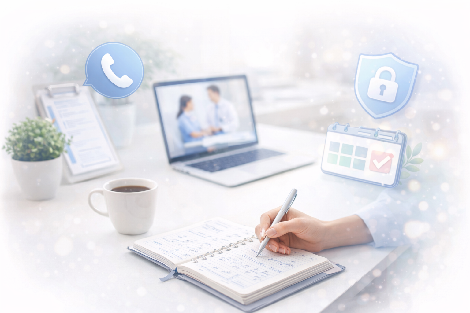 Organisation du télésecrétariat avec gestion d’agenda, appels téléphoniques et environnement de travail professionnel apaisant