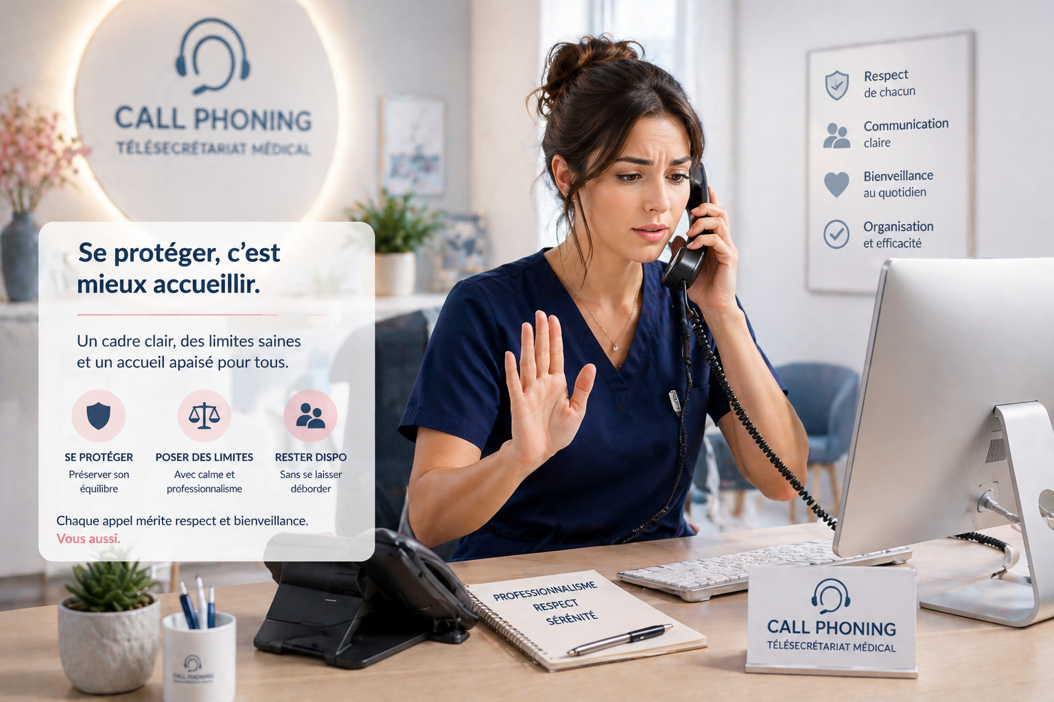 protection accueil telephonique cabinet medical tele secretaire gestion appels difficiles Var PACA France