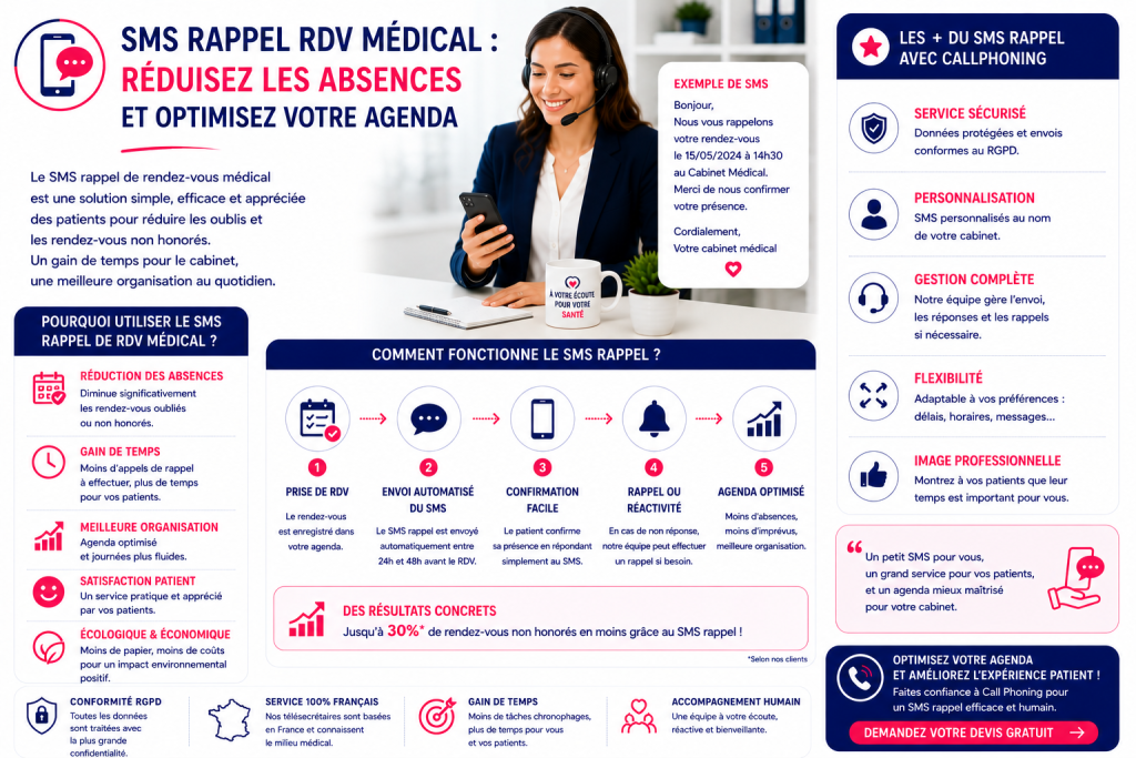 sms rappel rdv medical cabinet télésecrétaire gestion agenda patient Var PACA France