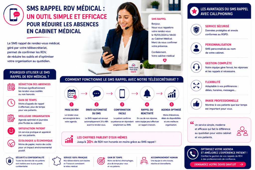 sms rappel rendez vous cabinet medical télésecrétaire gestion agenda Var PACA France